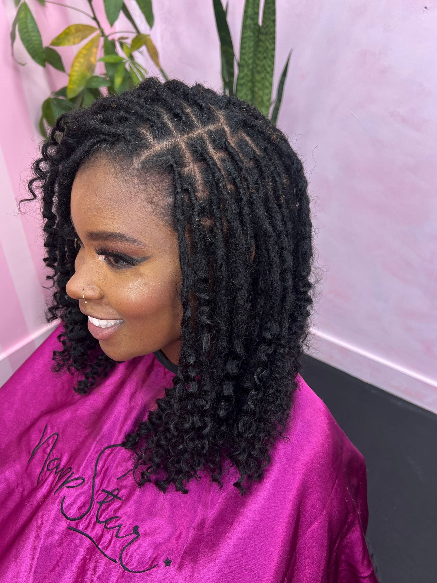 Curly Human Hair Loc Extensions- Natural Black-1B