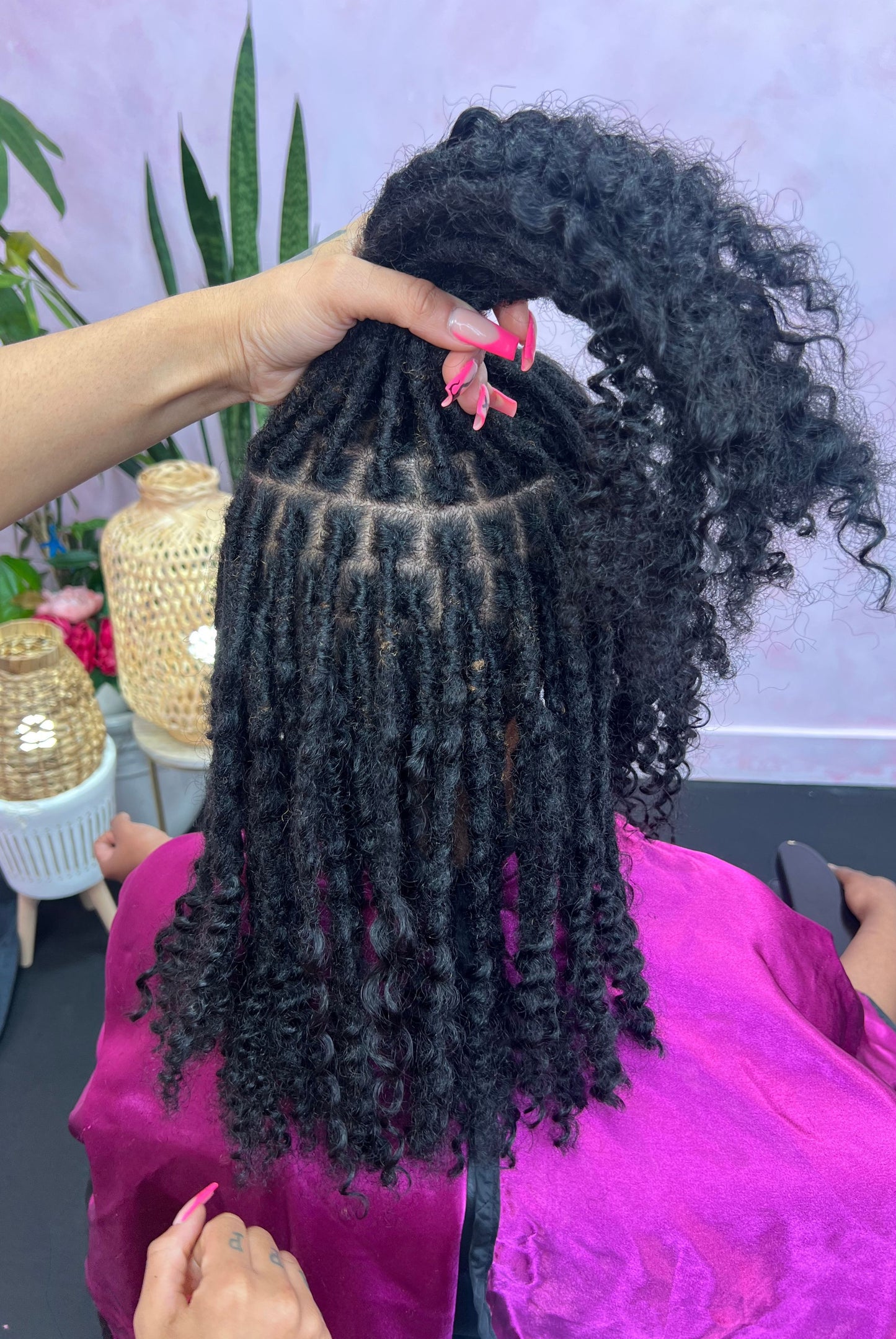 Curly Human Hair Loc Extensions- Natural Black-1B