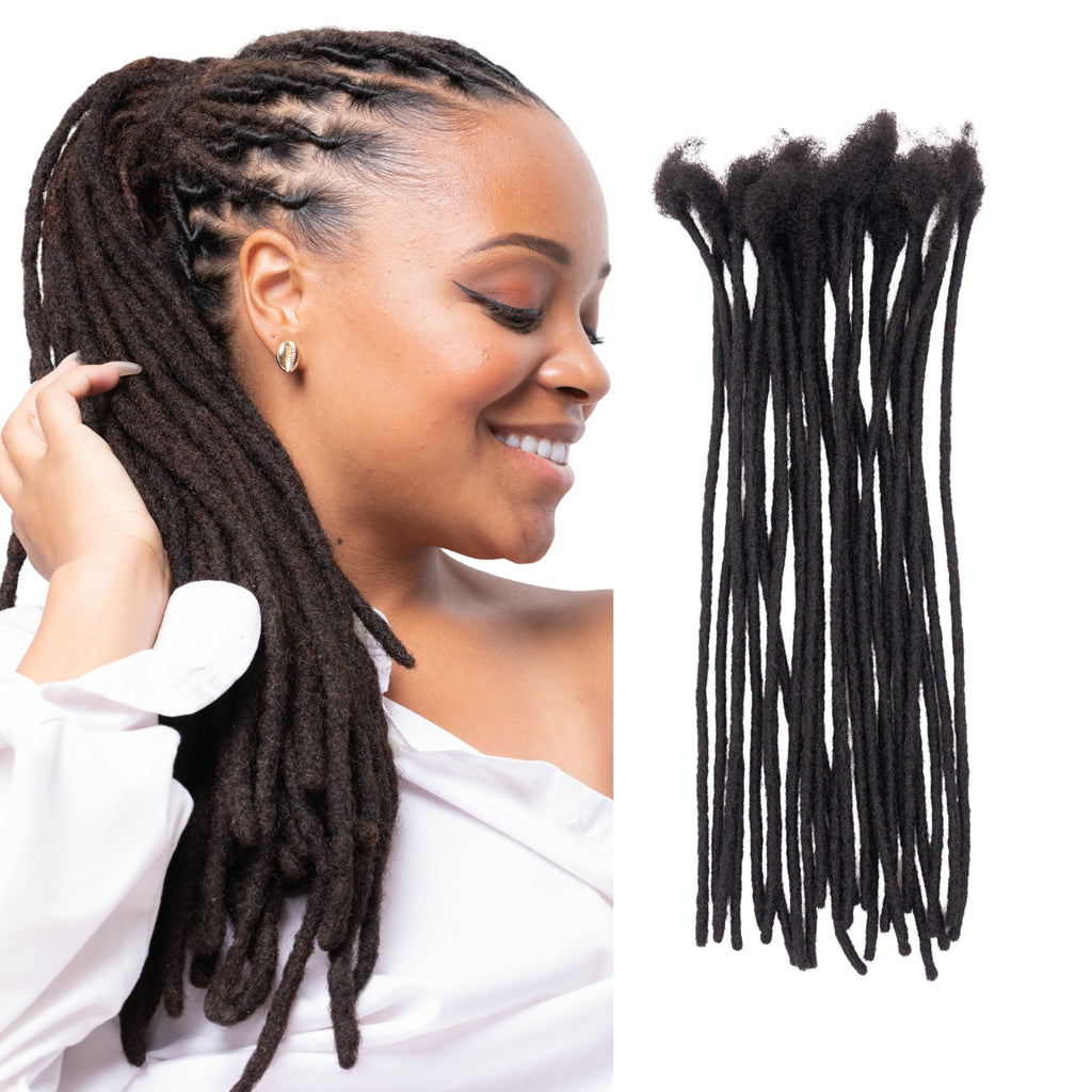 Dreadlock Extensions - Black Natural - Color #1B
